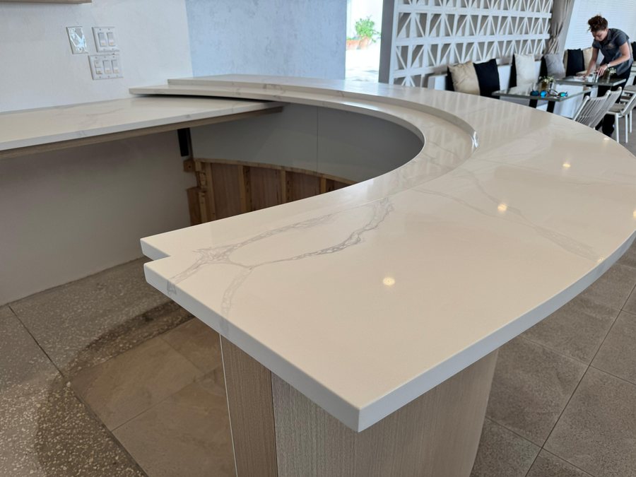 custom curved quartz bar top melbourne fl