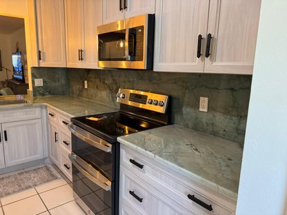 green quartzite kitchen countertops and backsplash melbourne fl